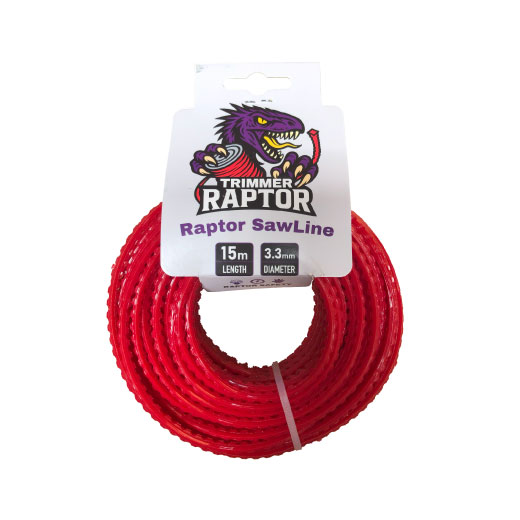 NYLON C/DIENTES DE SIERRA 3.3MM X 15 M ROJO CARD