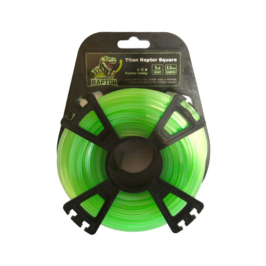 NYLON CUADRADO BICOLOR 3.3MM X 1 LB VERDE SHELF